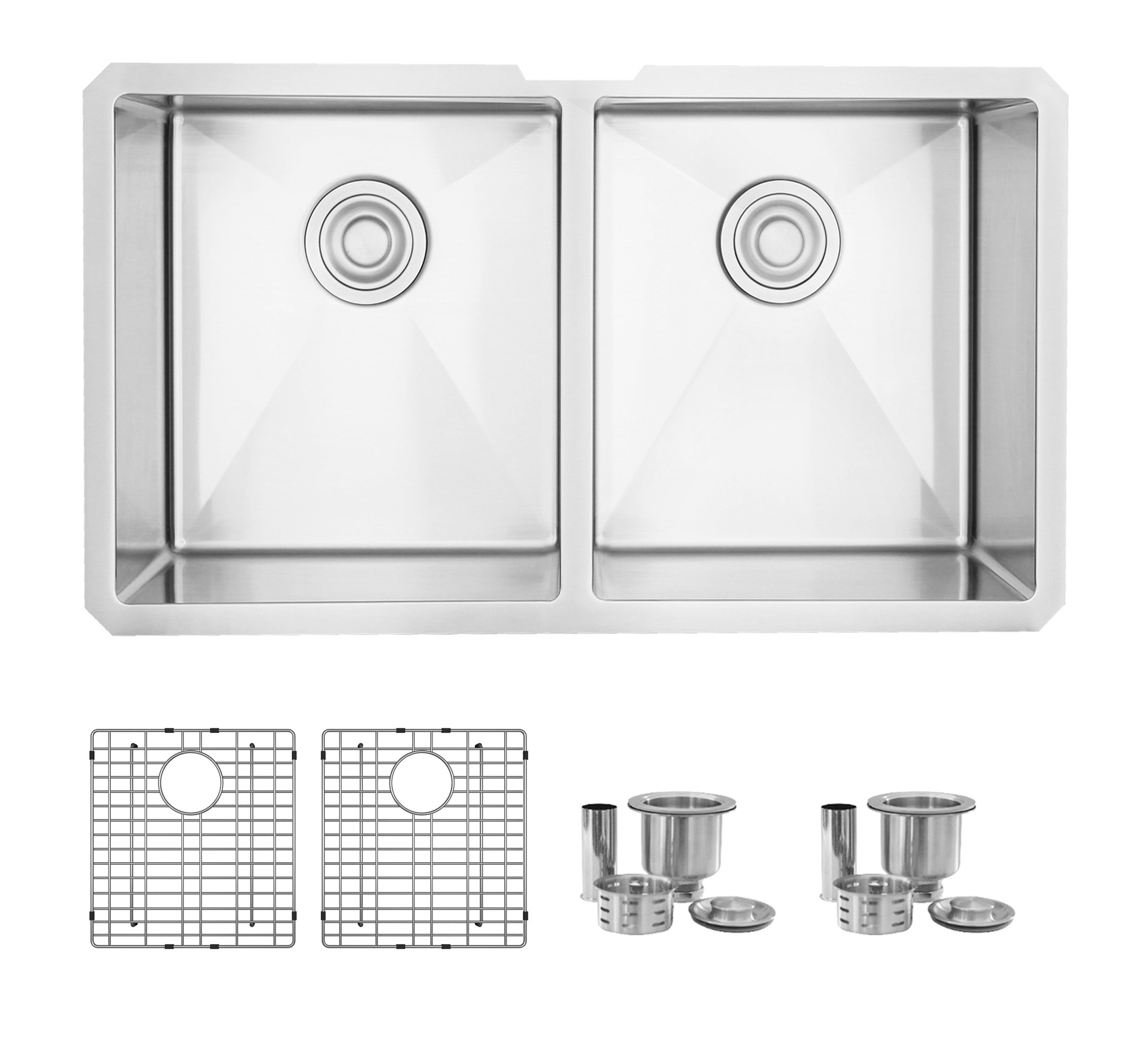 STYLISH 32"L x 18"W Stainless Steel Double Basin Undermount Kitchen Sink