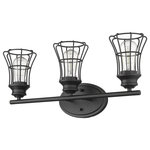 Acclaim Lighting - Acclaim Lighting IN41282BK Piers 3-Light Vanity in Soft Style - 15.75 In Wid - Piers features metal framework reminiscent of thePiers 3-Light Vanity Matte BlackUL: Suitable for damp locations Energy Star Qualified: n/a ADA Certified: n/a  *Number of Lights: 3-*Wattage:60w Medium Base bulb(s) *Bulb Included:No *Bulb Type:Medium Base *Finish Type:Matte Black