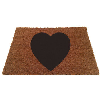 Jumbo Heart Doormat, Black, 24"x35"