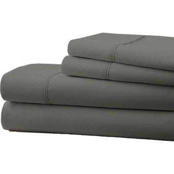 Becky Cameron Premium Ultra Soft Luxury 4-Piece Bed Sheet Set, Twin, Gray