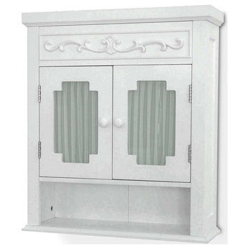Wooden Bathroom Wall Storage Cabinet, White