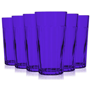 Libbey Accent 16 oz Jumbo Cooler Glasses Set of 6, Full Purple