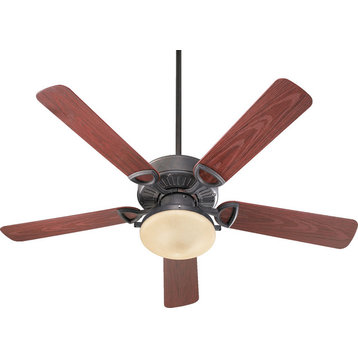 Estate Patio Transitional Patio Fan, Toasted Sienna, Rosewood Blades Amber Scavo