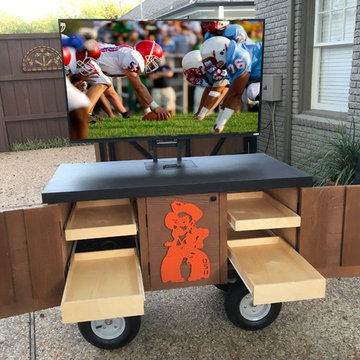 Rolling Rustic TV Media Cart