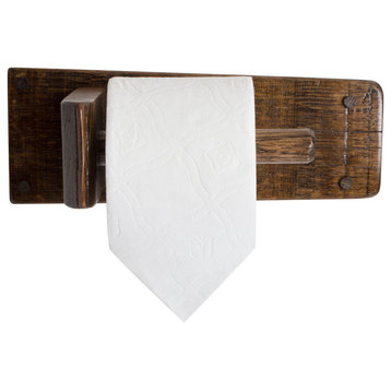 Pole-Style Toilet Paper Holder, Dark Walnut Finish