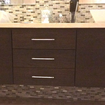 Horizontal Grain Floating Walnut Vanity