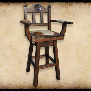 Texas Western Bar Stool with Cowhide