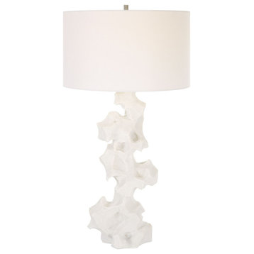 1-Light Remnant White Marble Table Lamp