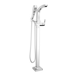 Delta Tesla&reg; Floor Mount Tub Filler with Handshower - Tub And Shower Faucet Sets