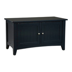 Alaterre Furniture - Shaker Cottage Storage Cabinet Bench, Charcoal Gray - Accent And Storage Benches