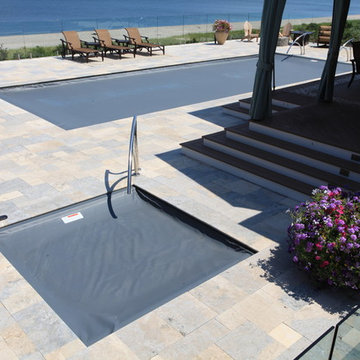 Rectangle Fiberglass Pool and Spa - Miller Place