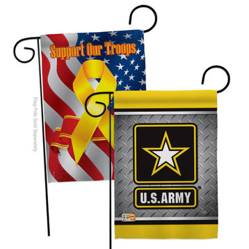 US Army Steel Americana Garden Flags Pack