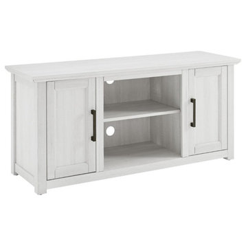 Bowery Hill 48" Rustic Low Profile TV Stand in Whitewash Finish