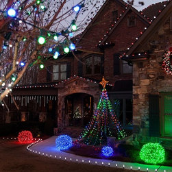 Holiday Outdoor Lighting Ideas - Christmas Balls - Outdoor Holiday Decorations