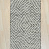 Handwoven Wool Black Contemporary Geometric Punja Killim Rug, 5'x8'
