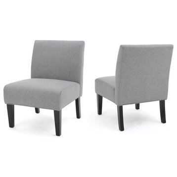 GDF Studio Kendal Fabric Grand Accent Chair, Gray / Set of 2