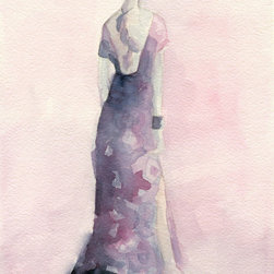 Purple and Pink Watercolor Fashion Art - Fine Art Prints