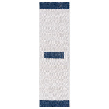 Safavieh Couture Natura Collection NAT324 Rug, Ivory/Navy, 2'3"x8'