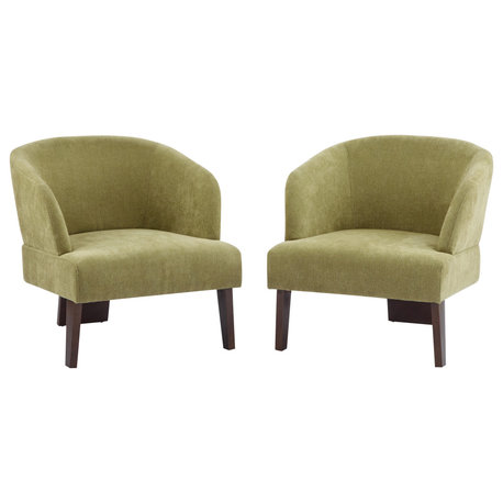 GDF Studio Georgia Accent Chair With Round Back, Green, Set of 2