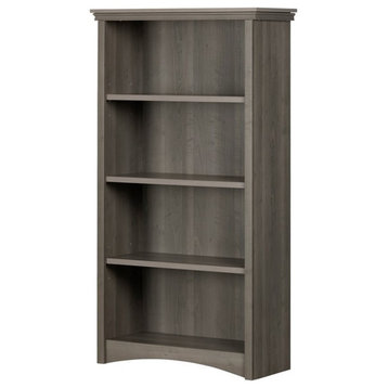 South Shore Gascony 4 Shelf Wooden Bookcase in Gray Maple