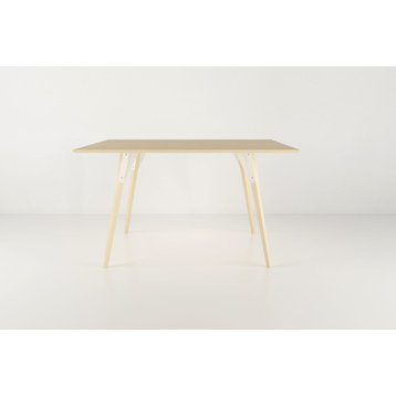 Clarke Rectangle Table - White, Large, Maple