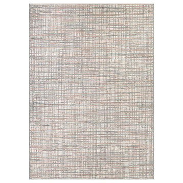 Couristan Cape Falmouth Indoor/Outdoor Area Rug, Ivory/Coral, 5'3"x7'6"