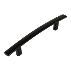 Cosmas - Cosmas 2363-96FB Flat Black 3-3/4&rdquo; CTC Subtle Arch Cabinet Pull - Cabinet And Drawer Handle Pulls