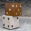 Stacked Dice Geometric Accent Table Playful Game Room Contemporary Wood