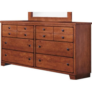 Sauder Shoal Creek 6 Drawer Dresser In Oiled Oak Transitional