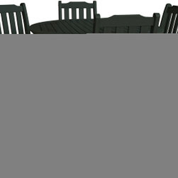 Highwood - Lehigh 5pc Round Counter Height Recycled Plastic Outdoor Dining Set, Charlest... - Outdoor Pub And Bistro Sets
