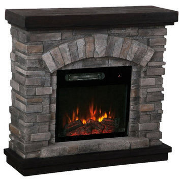 LIVILAND 36 in. Magnesium Oxide Freestanding Electric Fireplace in Gray