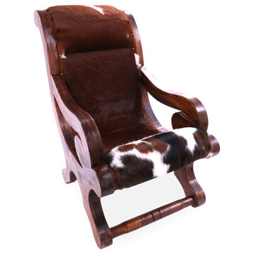 Reclaimed Wood Hair-On Cowhide Handcrafted Chair C203-FC
