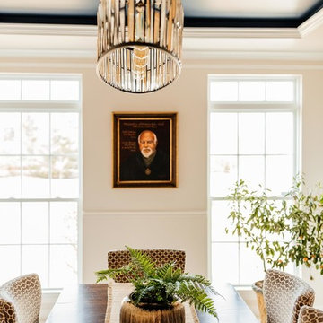 Simple White & Navy Dining Room | Helena Alkhas | A Personal Organizer