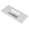 Serenity Solid Surface Bathroom Vanity Top with Sink, White, 48", No Faucet Hole