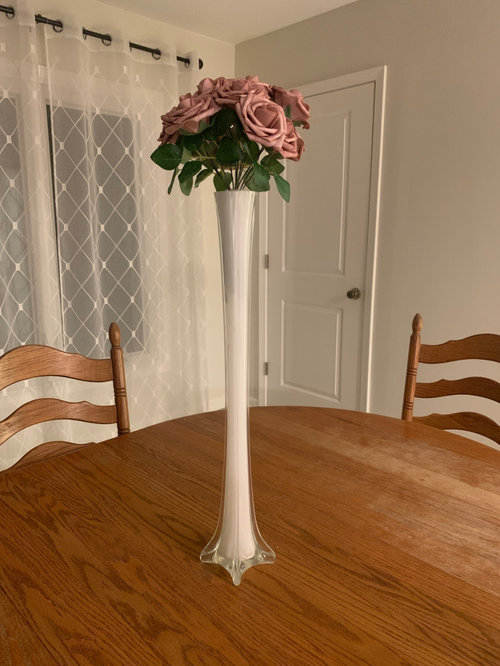 super tall skinny vase need giant flower arrangement?