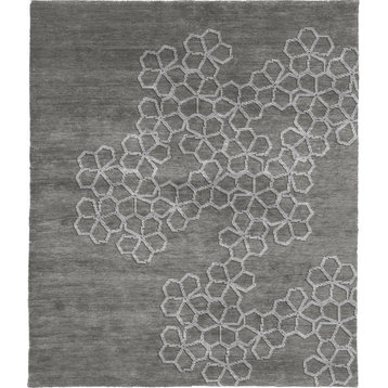 Morning Glory C Wool Hand Knotted Tibetan Rug, 6' Square