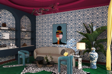 Example of an eclectic living room design in Other