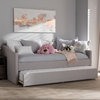 Kaija Modern Fabric Daybed With Trundle, Gray Beige
