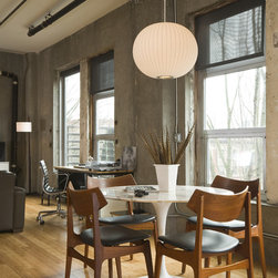 Solar Screen Shade | Contemporary Apartment | Brown & Black | Mod Dining Table - Roller Shades