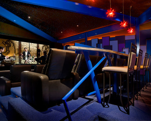 Modern Home Theatre Design Ideas & Remodel Pictures | Houzz  Modern Home Theatre Photos
