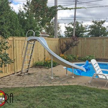 Palisade Style Wood Fence, 6x6 posts, with Horizontal Trim Boards