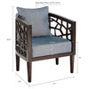 INK+IVY Crackle Lounge Wood Accent Chair, Blue
