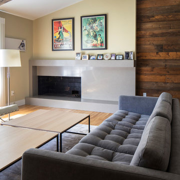 Frank Lloyd Wright Fireplace | Living Room | Mid-Century Bayberry Renovation
