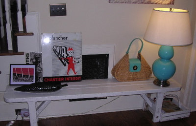 Eclectic Living Room Bench o'stuff
