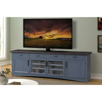 Parker House Americana Modern - 92 in. TV Console, Denim W/ Sable Wood Top