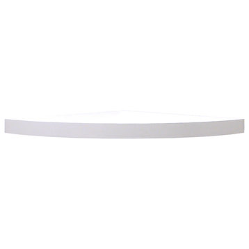InPlace Decorative Floating Corner Shelf, White, 18"x1.5"x18"