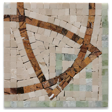 Lovelink Mint 6.3x6.3 Marble Mosaic Border Corner Tile Polished, 1 piece
