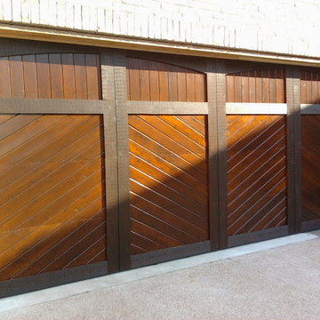 Cedar wood overhead garage doors