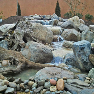 fish koi pond with 3 tier waterfall and stream all aquascape components