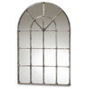 Baxton Studio Vintage Farmhouse Silver Finished Arched Window Wall Mirror